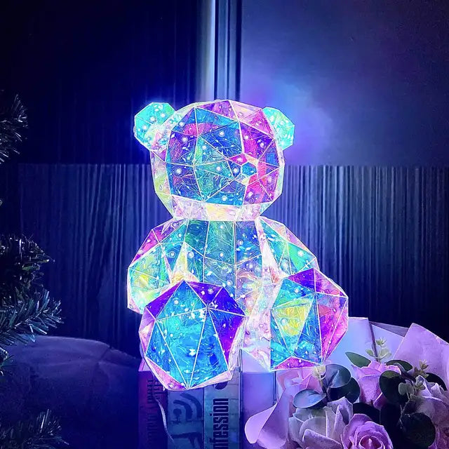 Teddybeer kleurrijke lichten 30cm